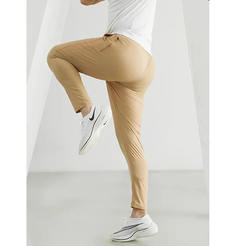 Men's Running Pants Sportswear Jogging Sweatpants Quick Dry Thin Tracksuit Elastic Gym Fitness Trousers Training Sport Pants Men - Smarsty