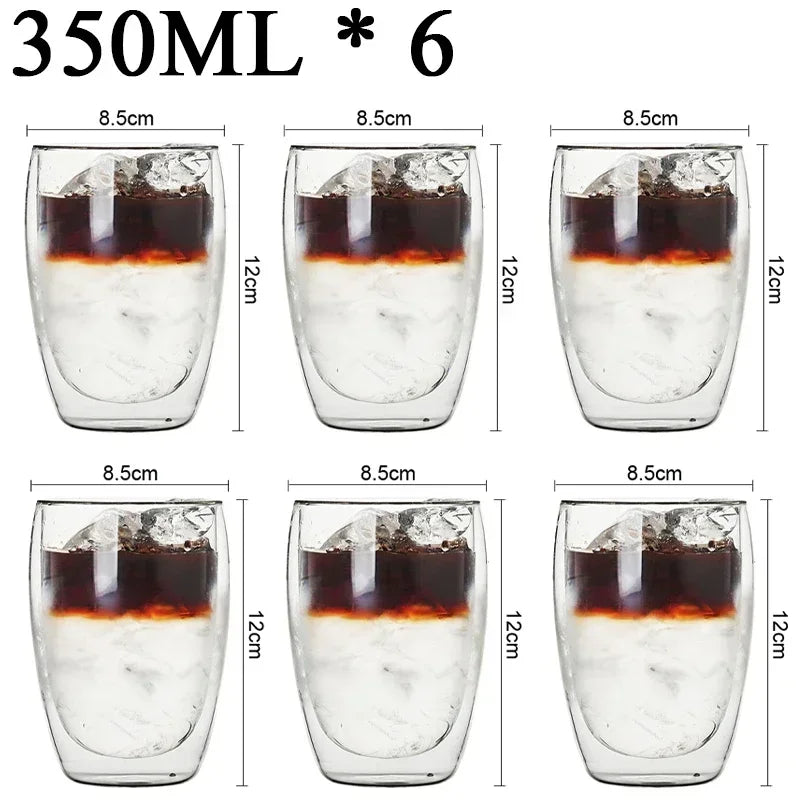 Double Wall Borosilicate Glass Mug Set for Hot Drinks - Smarsty