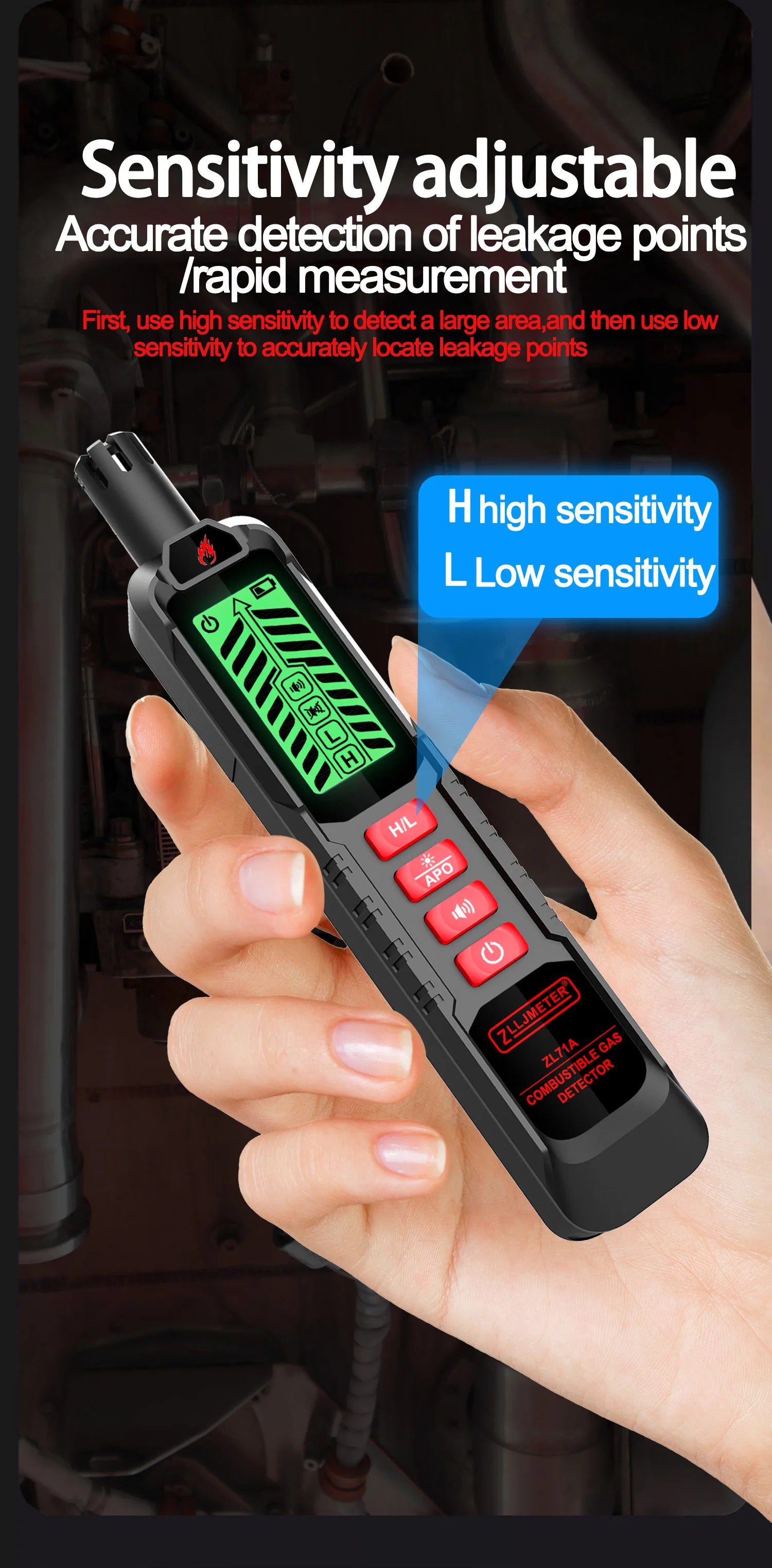 Combustible Gas Leak Detector with Buzzer Alarm - Smarsty