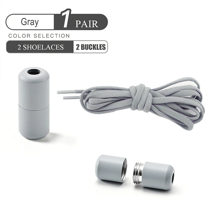 Elastic No Tie Shoelaces Semicircle Shoe Laces For Kids and Adult Sneakers Shoelace Quick Lazy Metal Lock Laces Shoe Strings - Smarsty