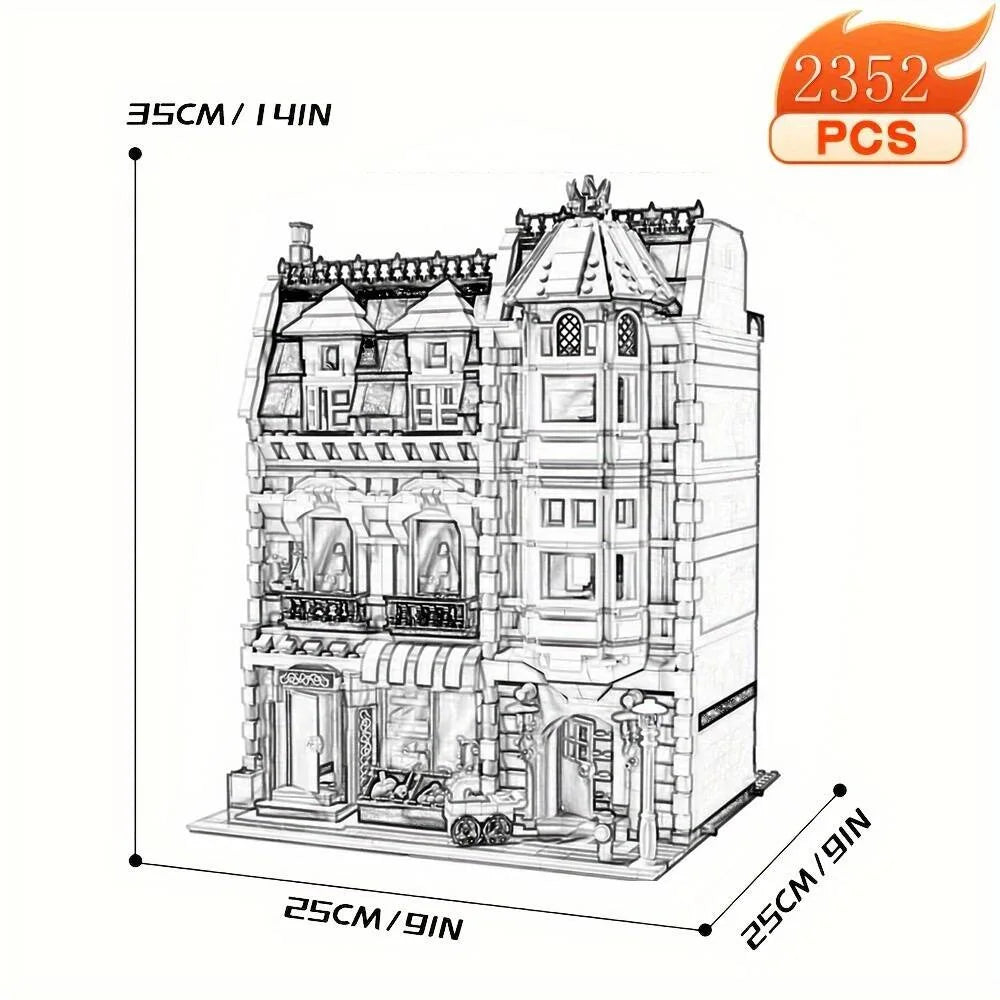 Creative IDEAS famous street view Bank Grand hall MOC Set compatible 10224 building blocks with figuer Toys gifis Christmas