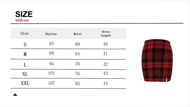 Plaid Skirt Sexy Micro Skirt Offiece Lady Red Green Elegant Pencil Mini Skirts Streetwear High Waist Lady Short Skirt for Women - Smarsty