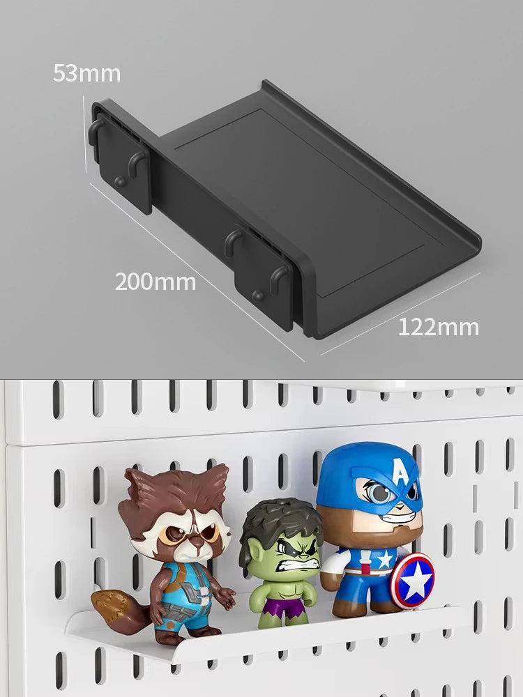 No Punching Pegboard Wall Organizer Panel Shelves For Gamer Room,bathroom,kitchen Storage Rack Organizer Pegboard Accessories