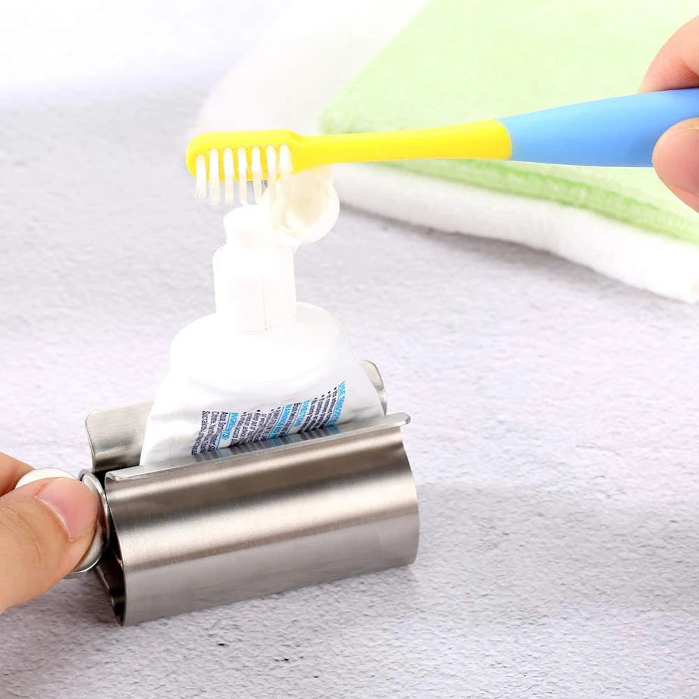 Bathroom Accessories Toothpaste Squeezer Tube Roller Stainless Steel Wringer Roller Rotate Dispenser for Ointments Cosmetics - Smarsty