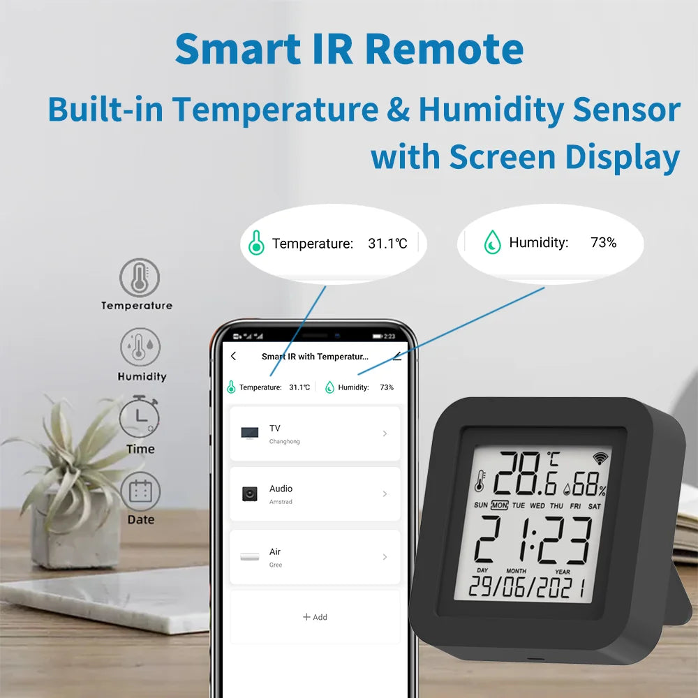Tuya Smart IR Remote With Temperature Sensor - Smarsty