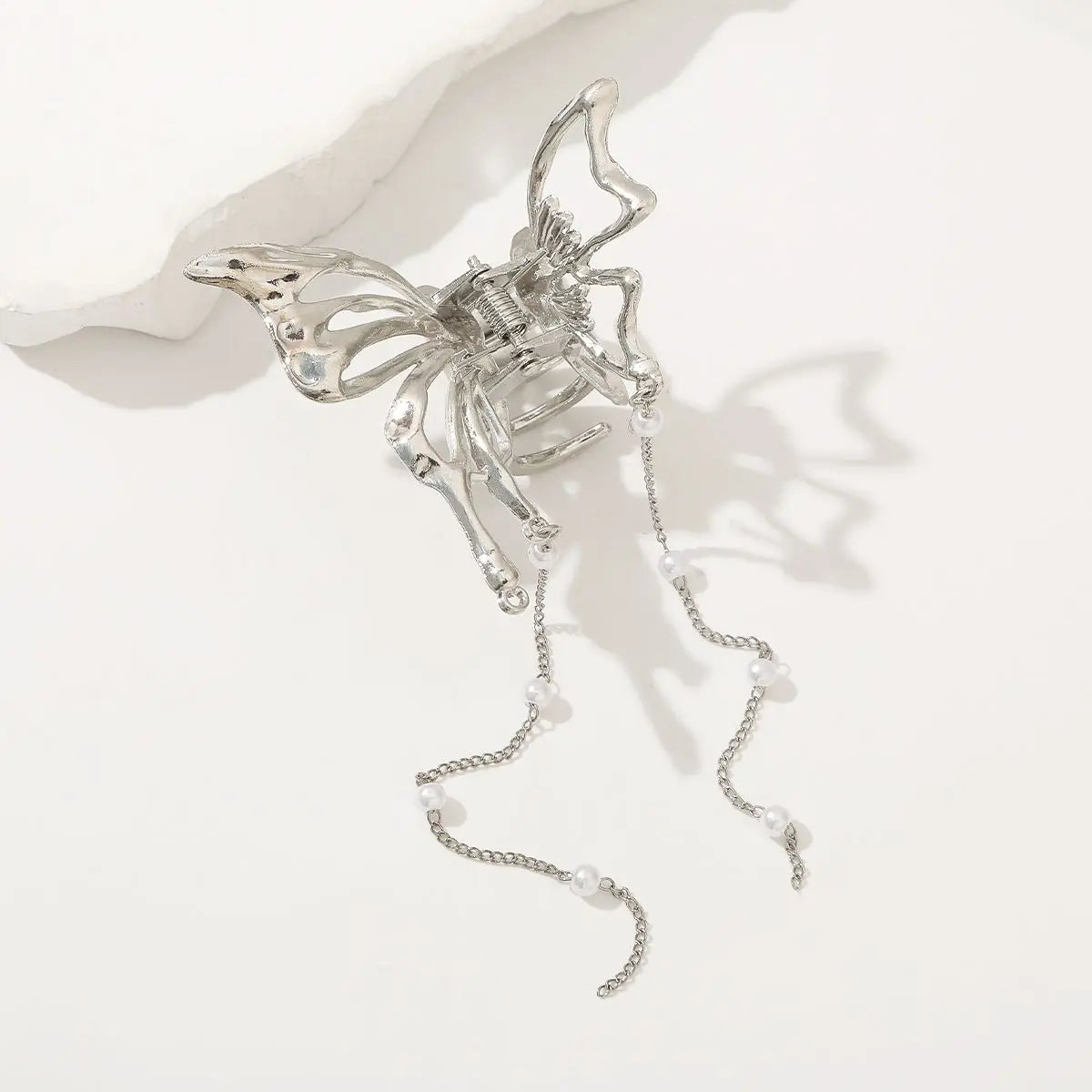 Korean Pearl Butterfly Hair Claw Clip For Women Stylish - Smarsty