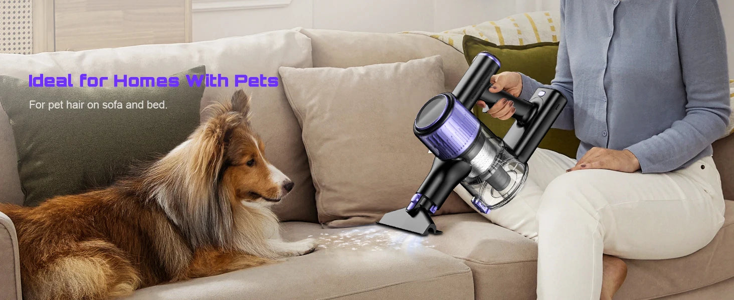 Cordless Vacuum Cleaner, 55Kpa/500W/45min 10 in 1 Powerful Stick Lightweight Vacuum Cleaner for Home Pet Hair/Hard Floor/Carpet - Smarsty