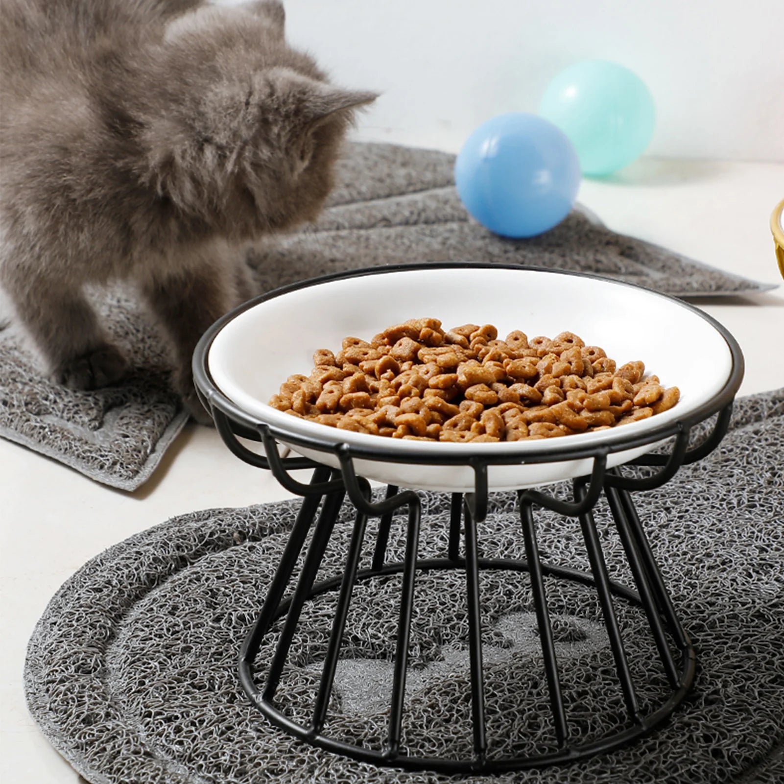Ceramic Cat Food Bowl with Whisker-Friendly Design - Smarsty