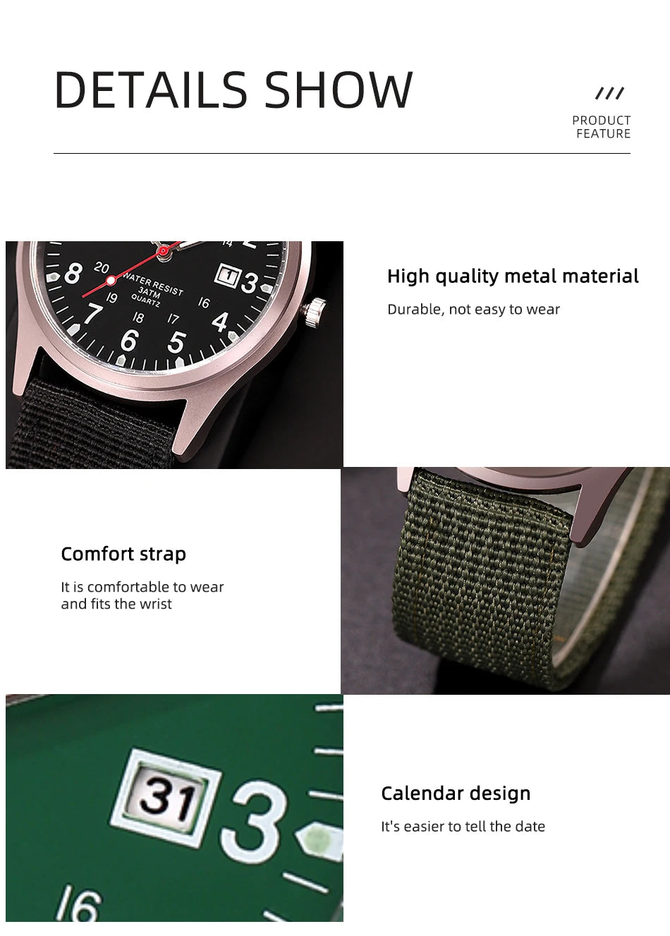 Luxury Mens Luminous Quartz Watch with Calendar - Smarsty