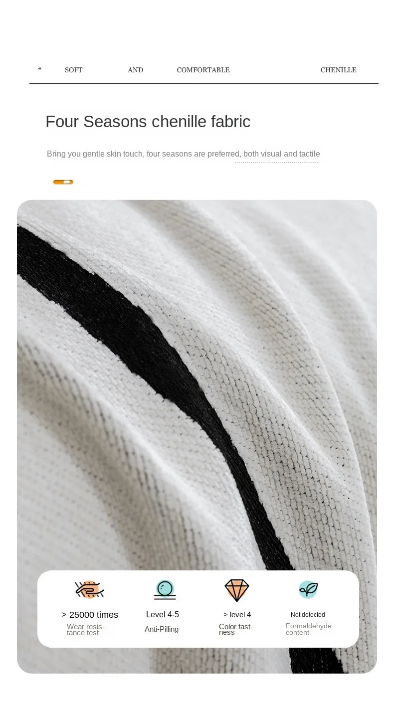 Black Chenille Sofa Cover for Dust Protection - Smarsty