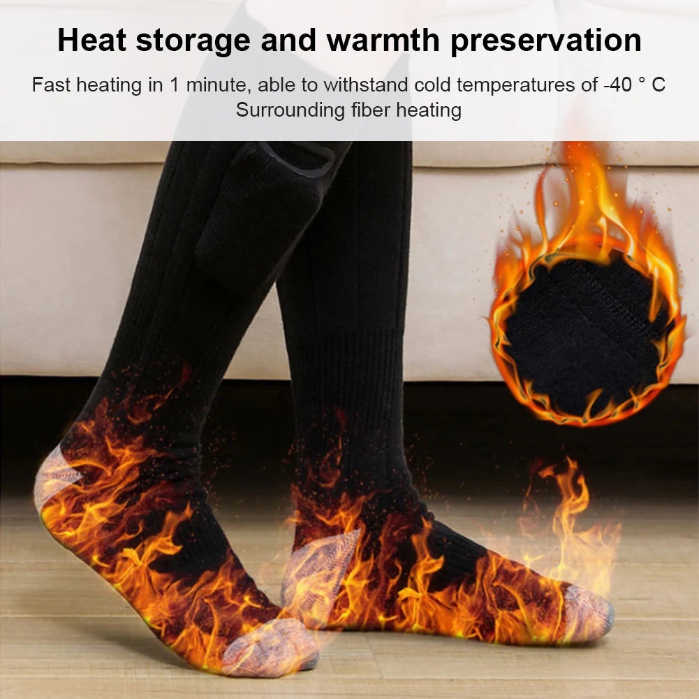 Electric Heating Socks 3 Mode Rechargeable Anti-Cold Thermal Heated Foot Warmer For Outdoor Camping Ski Sport Winter(no battery)