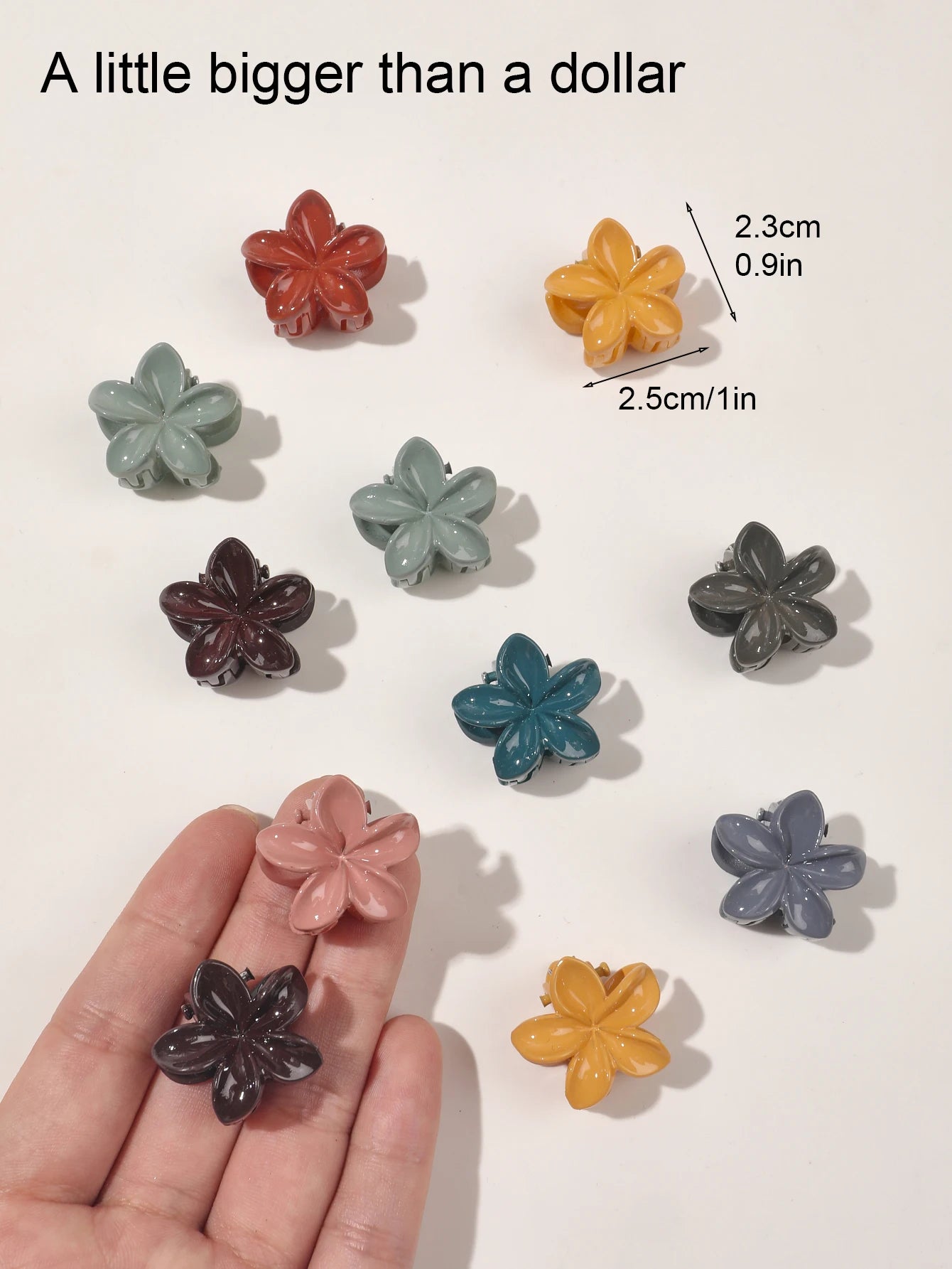 Mini Flower Hair Clips Pack Creaseless Claw Clips For Bangs - Smarsty