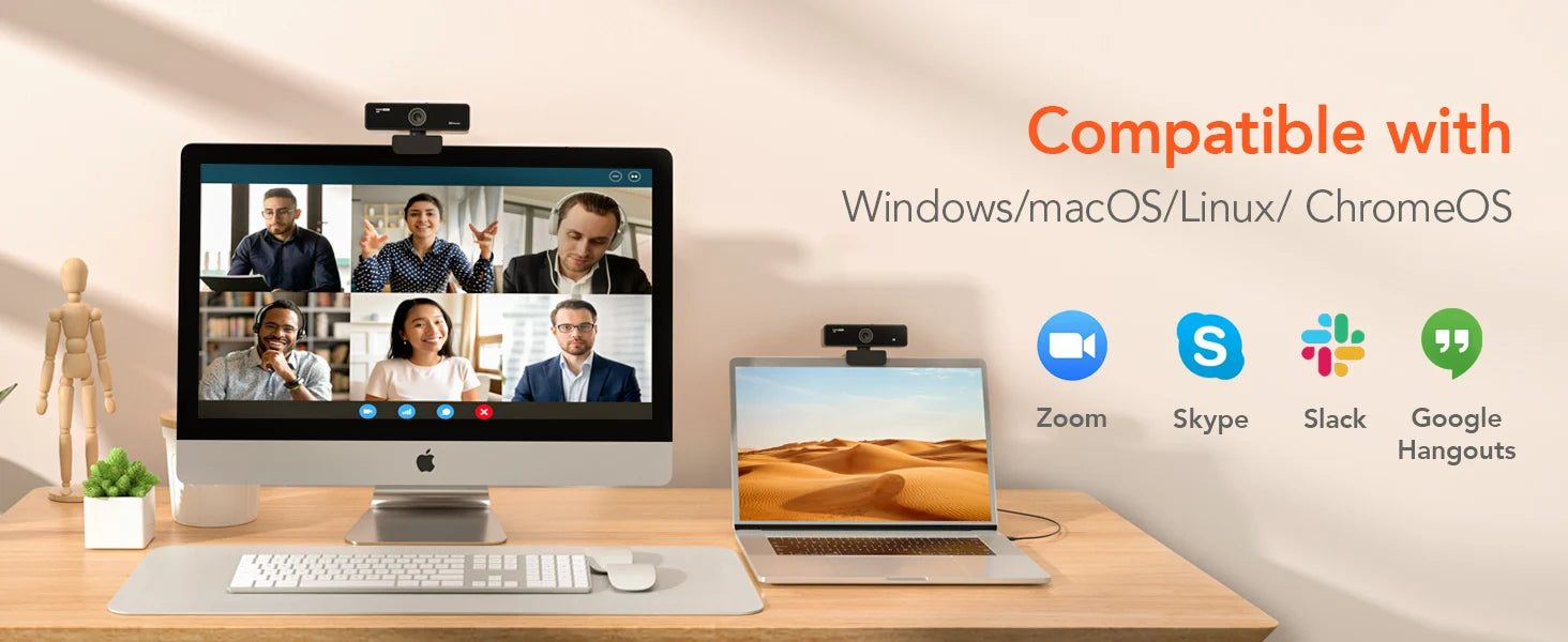 V11 2K Webcam for PC, 1080P 60FPS FHD 90° Web Camera with Microphone&Privacy Cover,USB Plug&Play for Mac/Laptop/Desktop/Computer