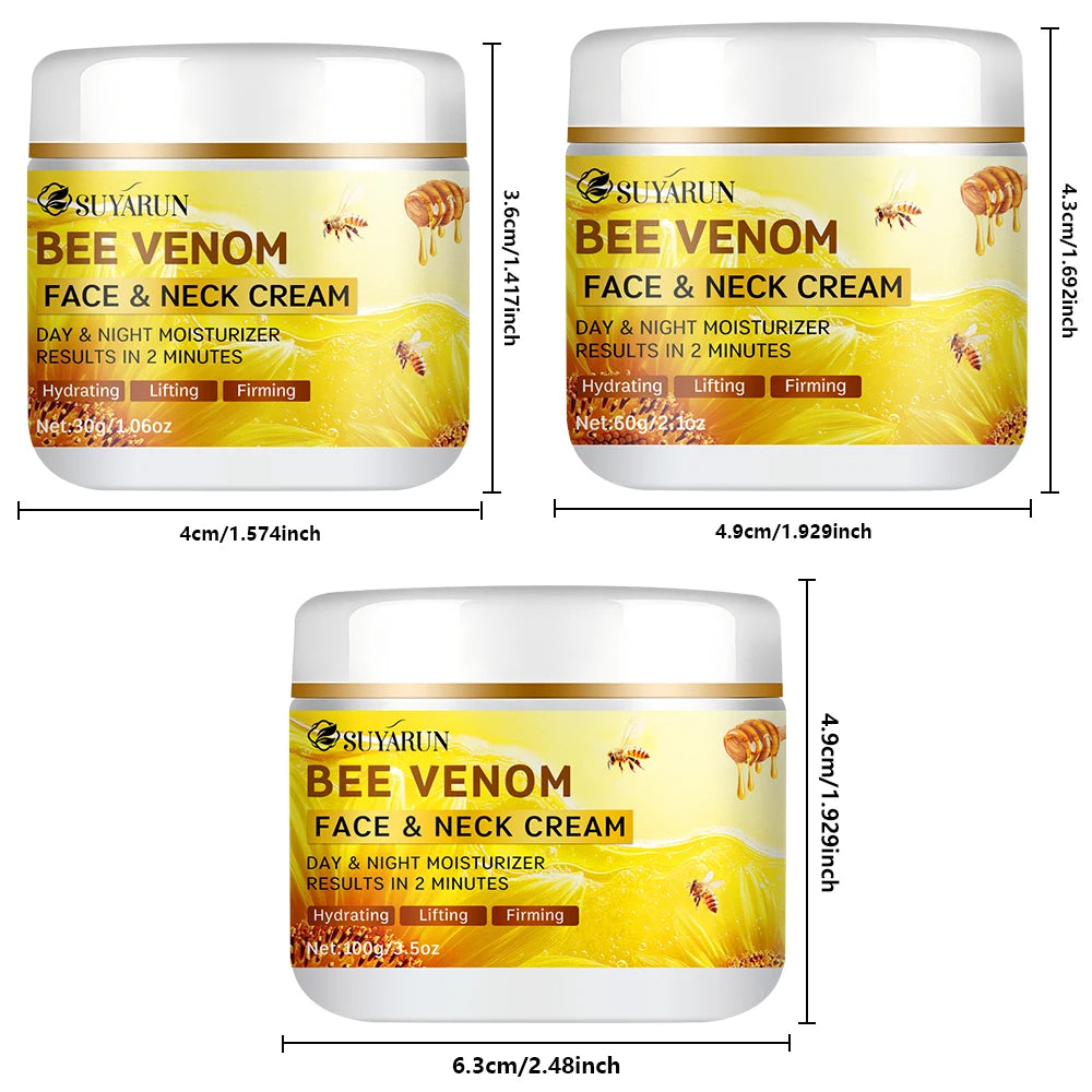 SUYARUN Bee Venom Collagen Anti-Aging Face Cream | Firming Lifting Moisturizer | Wrinkle Reduction | 24H Hydration. - Smarsty