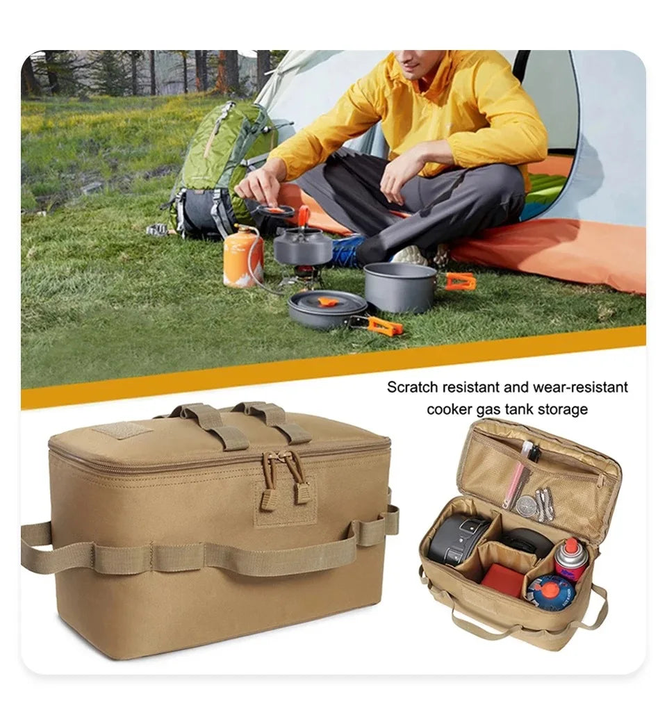 Outdoor Camping Gas Tank Storage Bag Large Capacity Ground Nail Tool Bag Gas Canister Picnic Cookware Utensils Kit Bag - Smarsty