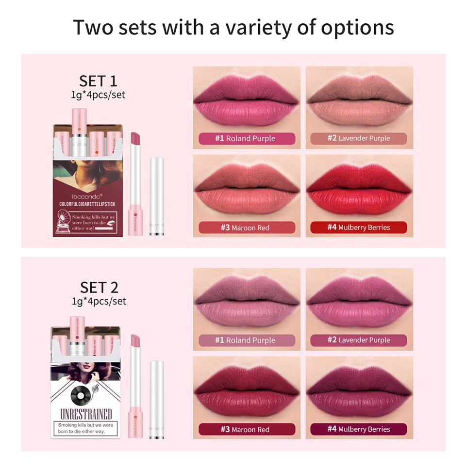Long Lasting Matte Lipstick Set Waterproof Lip Gloss - Smarsty