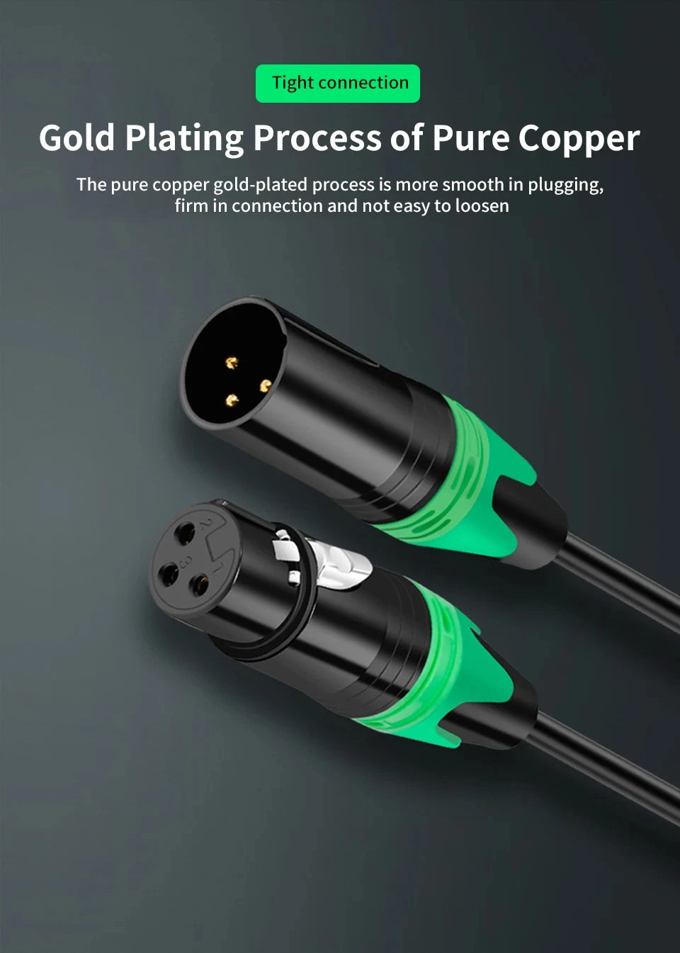 XLR Male to Female Cable for Professional Audio Extension - Smarsty