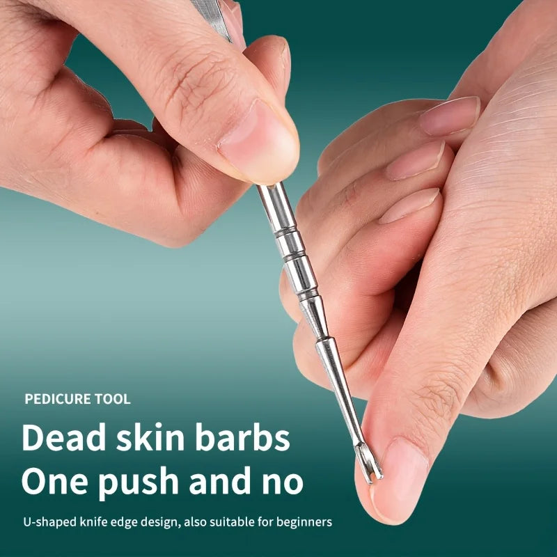 Stainless Steel Cuticle Remover Set for Manicure and Pedicure - Smarsty