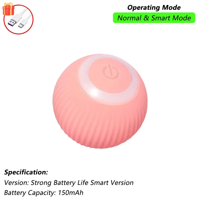 Dog Cat Interactive Ball Toy Automatic Rolling Ball Faux Tail Rechargeable Smart Pet Electric Toy Dog Cat Training Imitate Mouse
