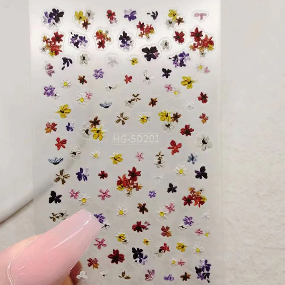 Summer Floral Nail Stickers for Elegant Manicure Decor - Smarsty