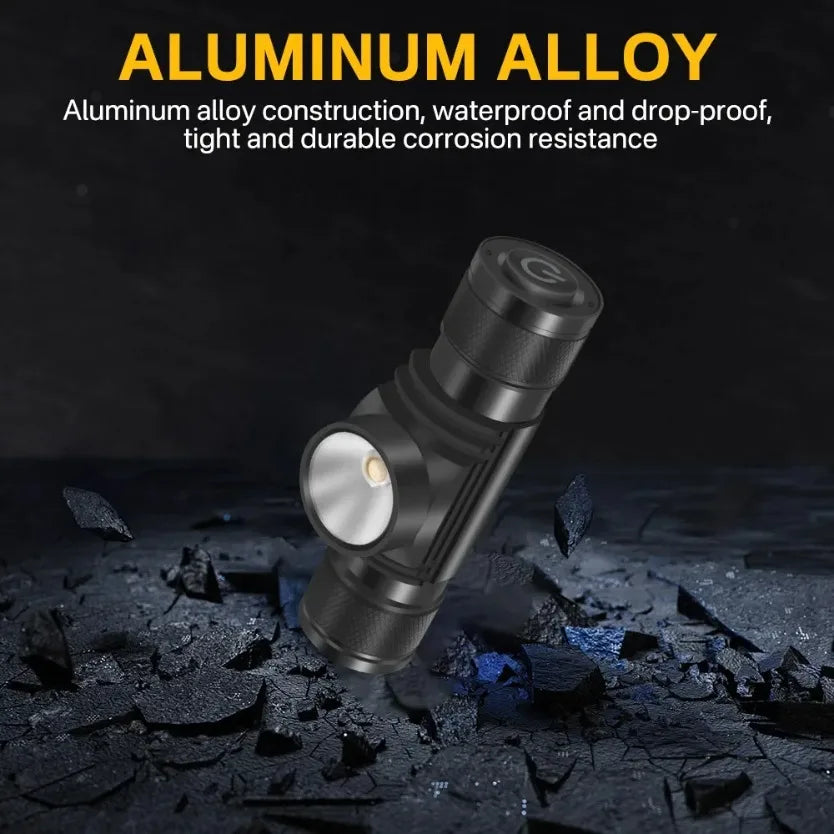 Mini Flashlight Rechargeable Type C USB 18650 Power Emergency Strong Light Waterproof LED Headlamp Zoomable Powerful Headlight by Smarsty