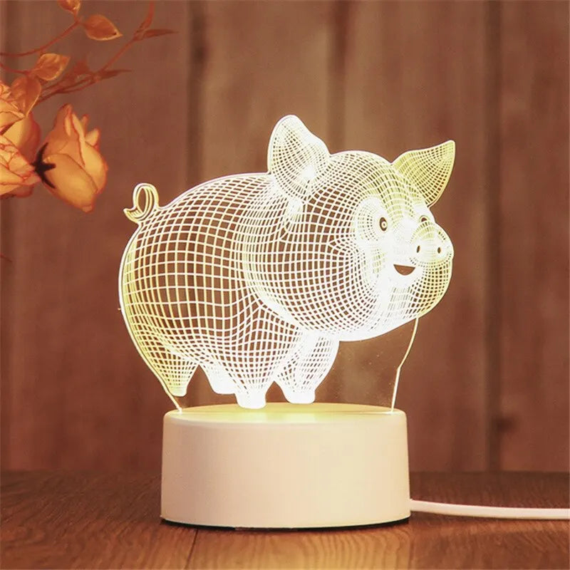Creative LED Acrylic Night Light for Bedroom Decor - Smarsty