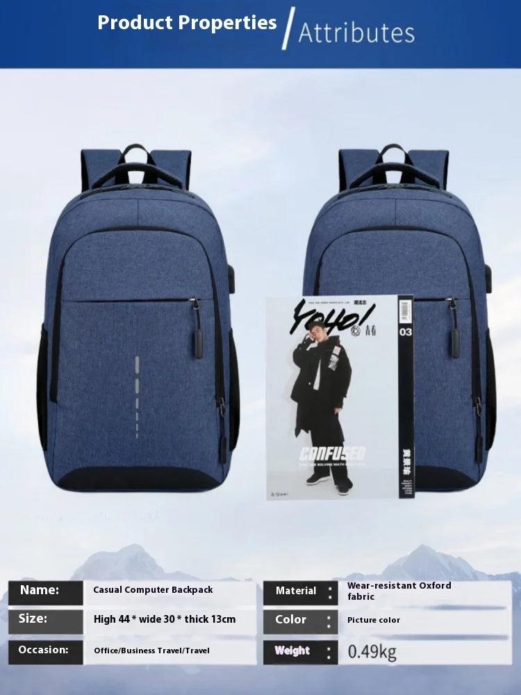Nylon Backpack Simple And Fashionable Casual Backpack Business Commuting Computer Bag Large Capacity Backpack - Smarsty