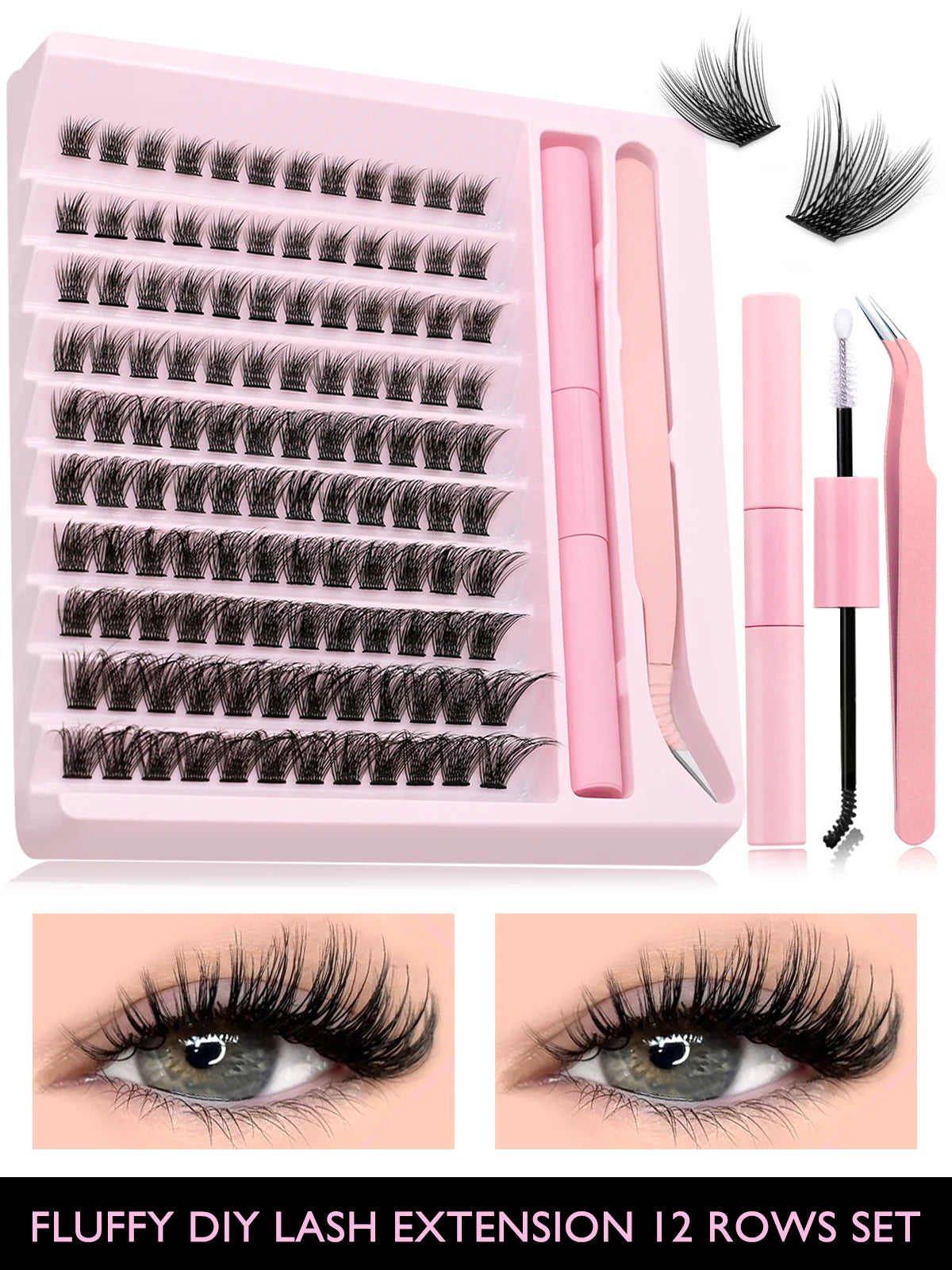 GROINNEYA DIY Eyelash Clusters Kit with Strong Hold - Smarsty