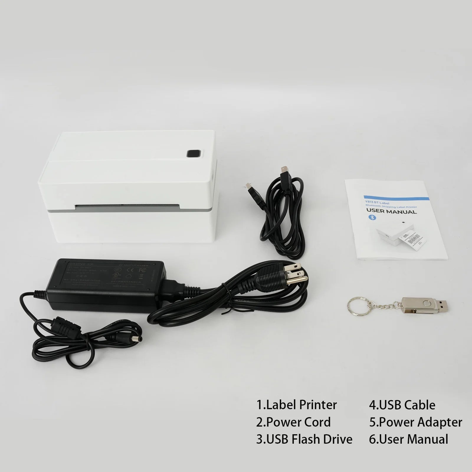 Thermal Label Printer Portable No Ink Required 203DPI 4x6 for Small Business Bluetooth USB High Speed Express Airway Bill