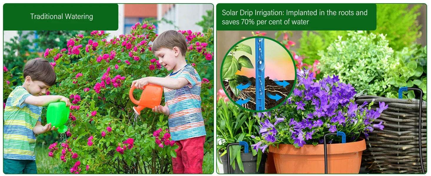 Solar Powered Automatic Drip Irrigation System for Gardens - Smarsty