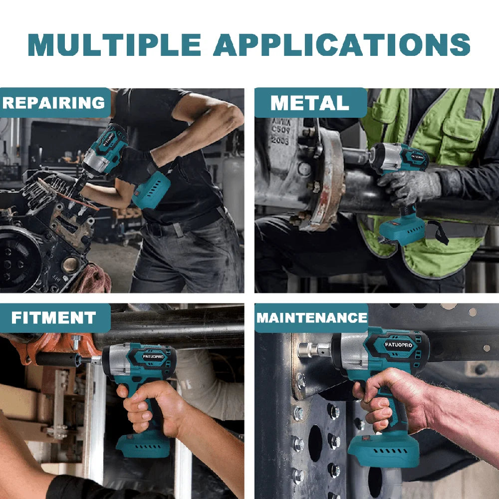 500N.m Brushless Cordless Impact Wrench for Home DIY - Smarsty