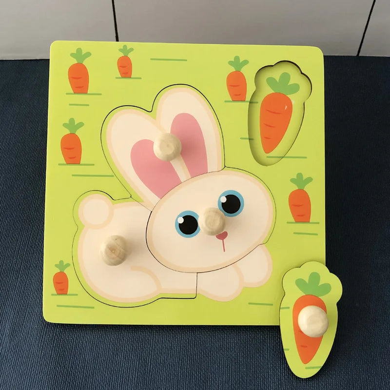 1 Set Shape Matching Farm Animals Puzzle Children's Enlightenment Early Education Cognitive Benefits Intelligence Toys