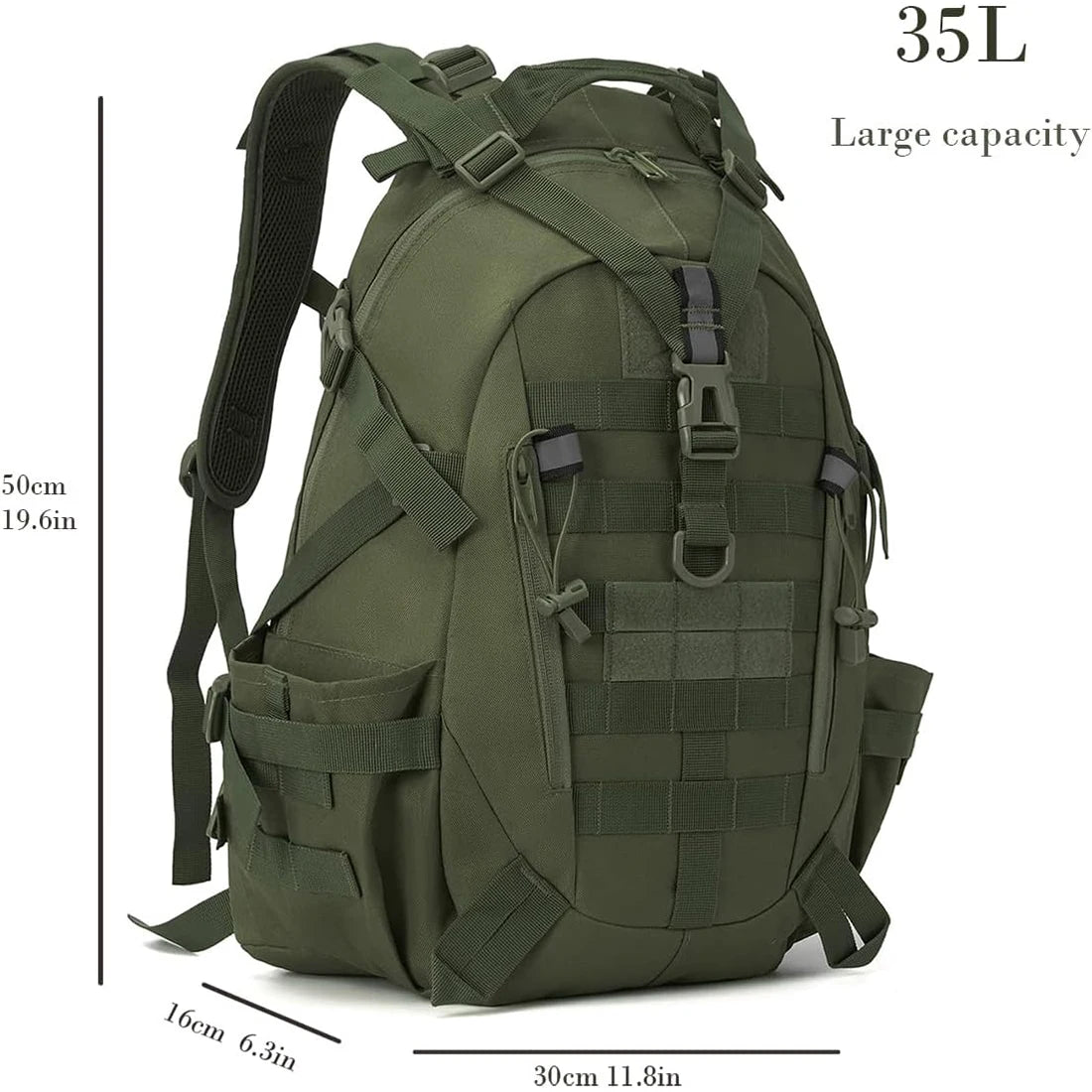 40L Tactical Backpack for Men Camping Hiking Backpacks Reflective Outdoor Travel Bags Survival Molle Climbing Rucksack Bag - Smarsty