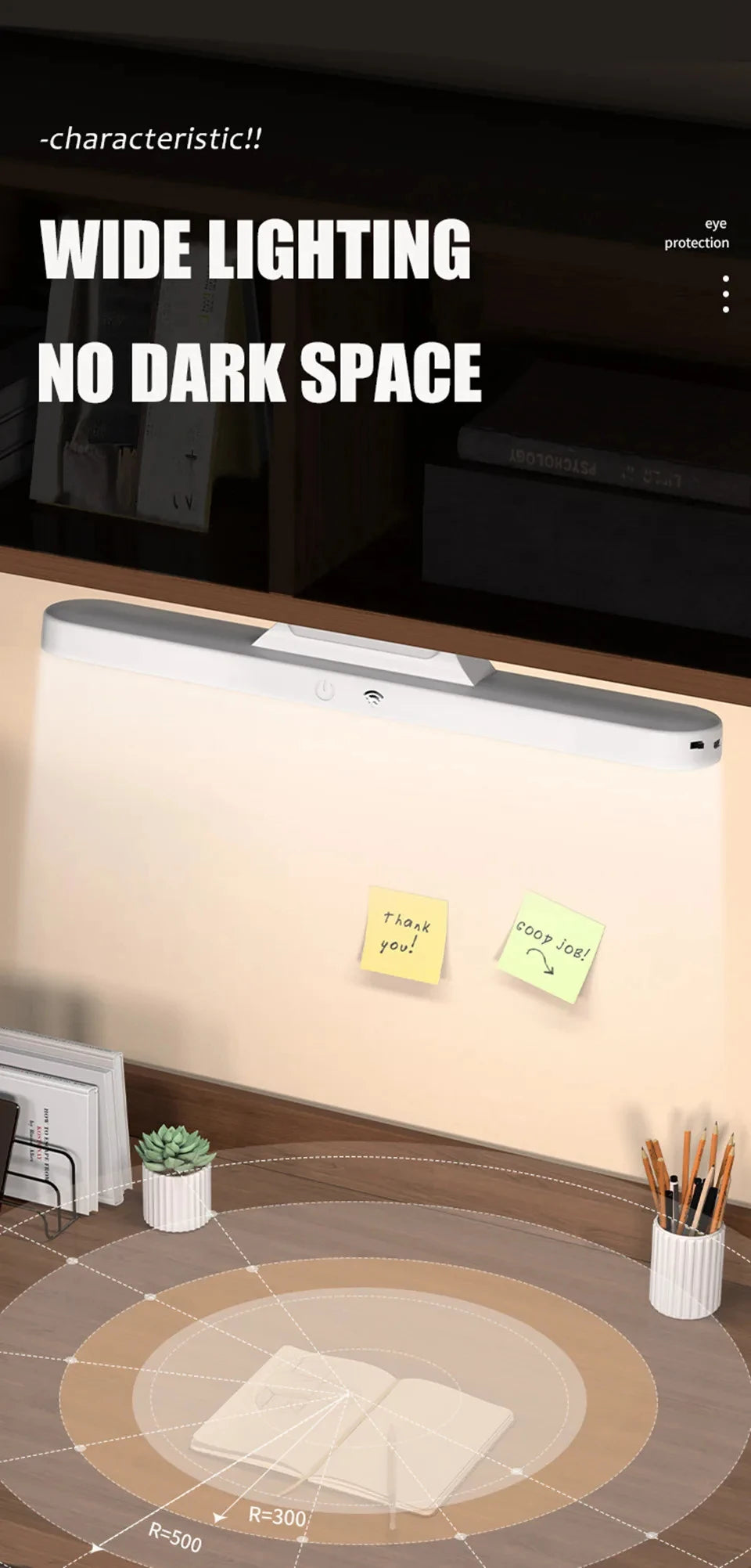 LED Desk Lamp with Three-Speed Dimming for Students - Smarsty