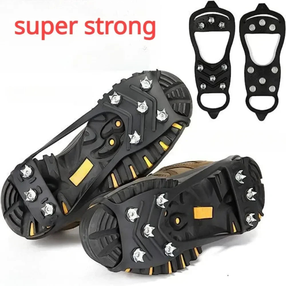 8 Teeth Ice Gripper Spike for Shoes Winter Outdoor Anti-Slip Hiking Mountain Climbing Ice Snow Crampons Anti-slip Shoe Covers - Smarsty