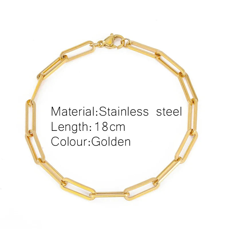 Gold Stainless Steel Twist Chain Bracelet for Women - Smarsty