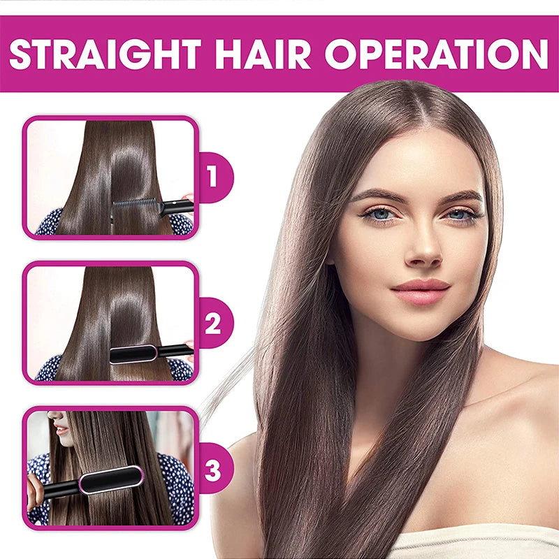 Multifunctional Ionic Hair Straightener and Curler Comb - Smarsty
