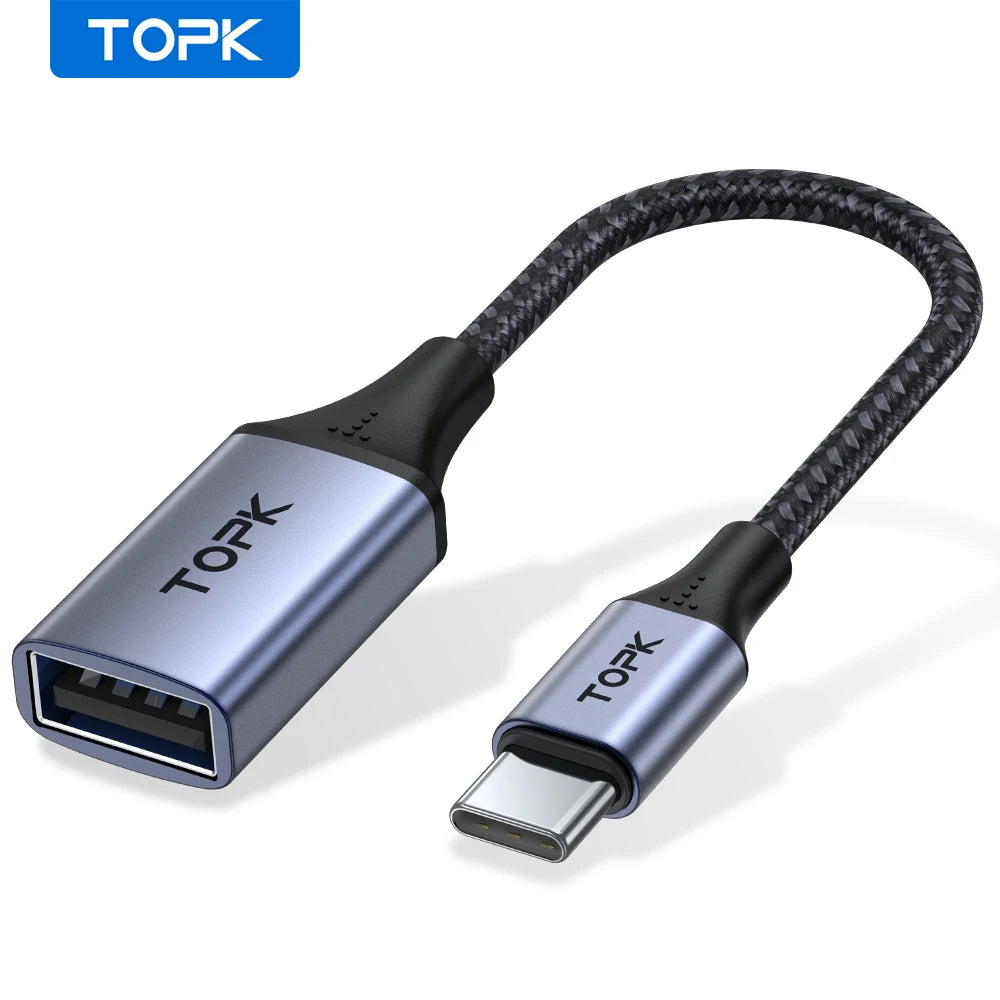 TOPK USB C to USB A Dapter OTG Cable Type C Male to USB 3.0 2.0 Female Cable for MacBook Pro Samsung Type C Adapter - Smarsty