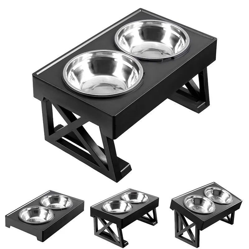 Adjustable Height Elevated Dog Feeding Bowl Stand - Smarsty