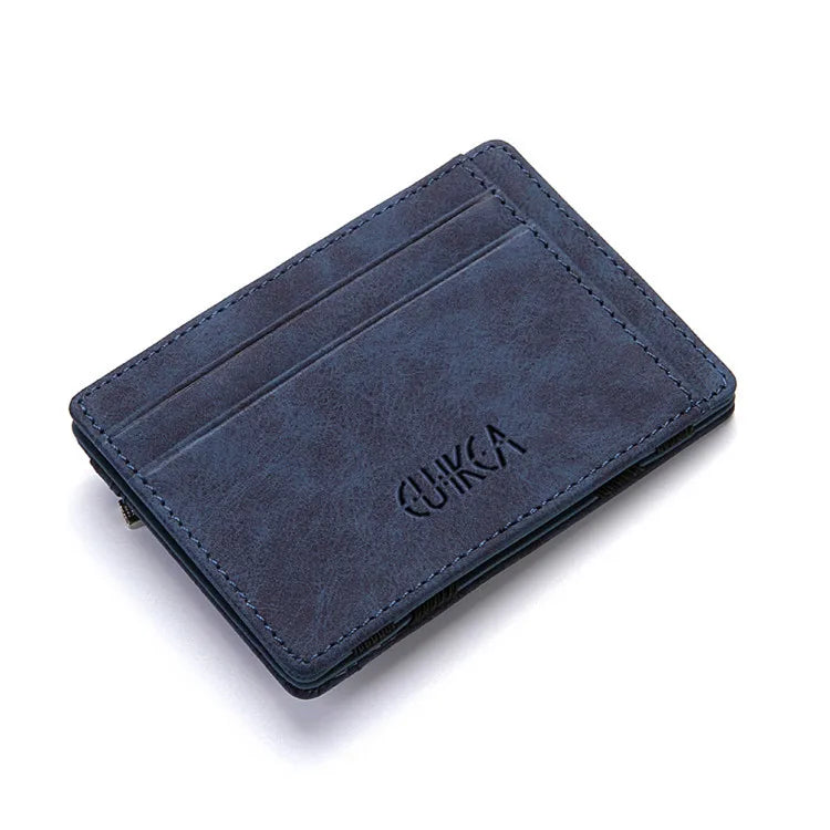 Mini Men Card Holder Wallets Zipper Coin Pocket Slim Magic Male Wallet Quality PU Leather Credit Bank Card Case Small Men Purses