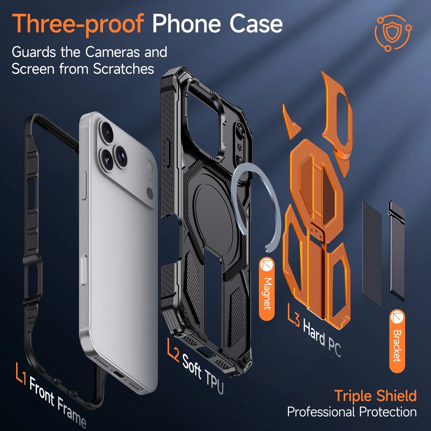 Case For iPhone 17 Air 16e 16 15 14 13 12 17 Pro Max Plus Coque For Magsafe Wireless Charging Magnetic Metal Stand Armor Cover