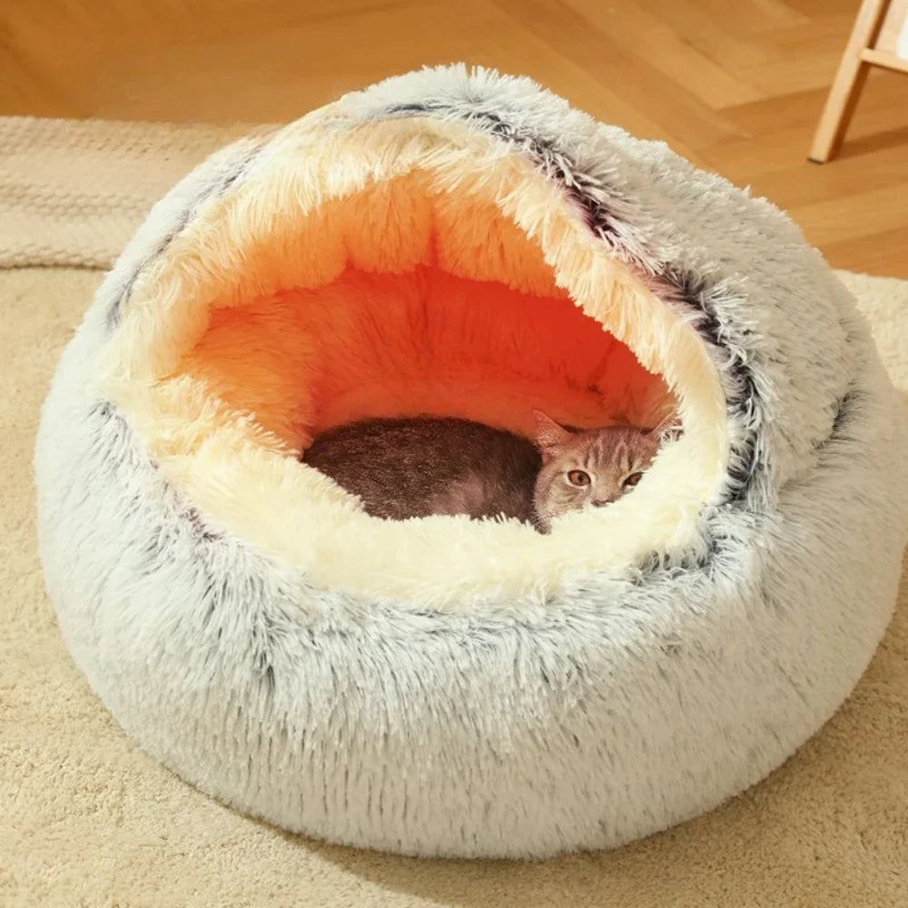 Cozy Plush Cat Bed for Warm Comfortable Sleep - Smarsty