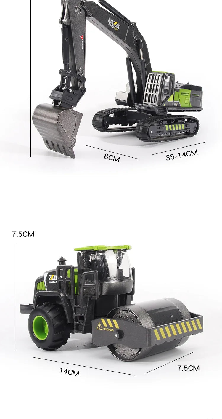 1/50 Model Car Bulldozer Truck Excavator Crane Forklift Construction Engineering Vehicle Toys for Boys Children Educational Toys by Smarsty