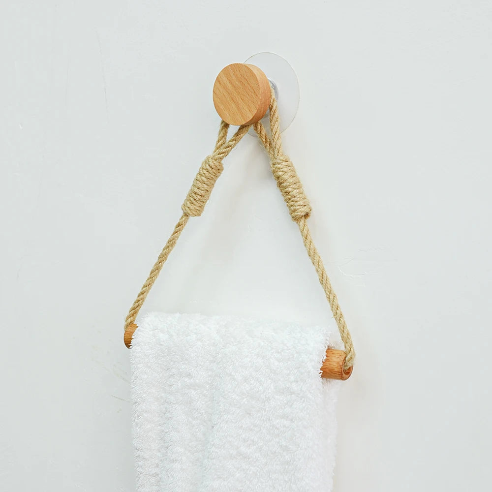 Wooden Wall Mounted Toilet Paper Holder with Towel Rack - Smarsty