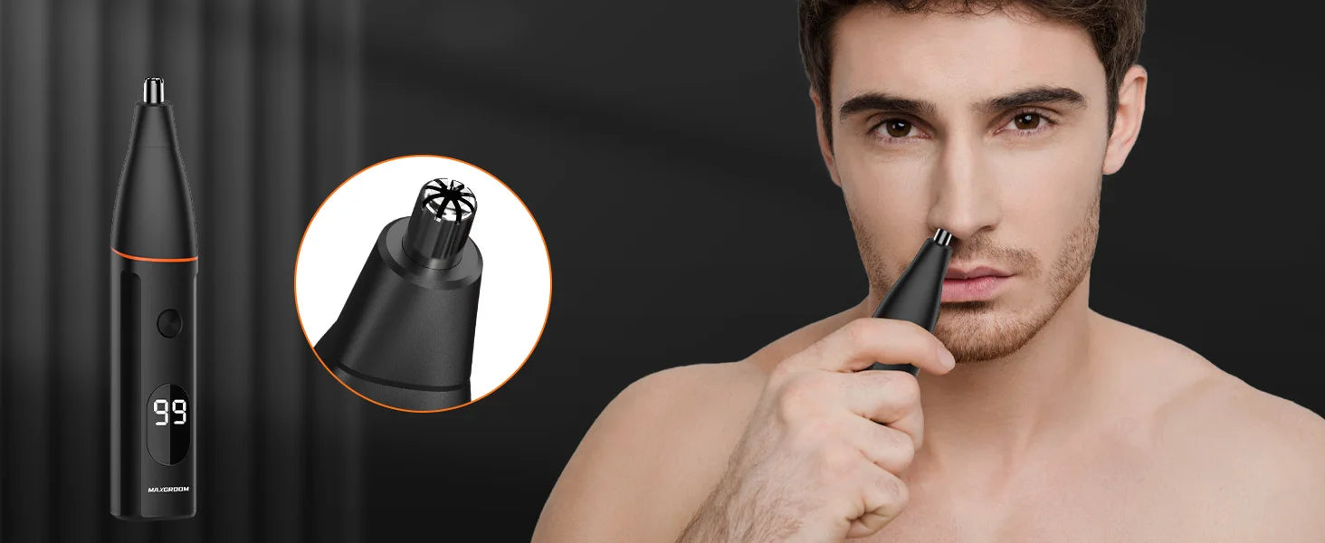 MAXGROOM 4 In 1 Body Hair Shaver Kits for Men Nose/Beard Hair Trimmer Electric IPX6 Waterproof Groin Pubic Hair Shaver for Man