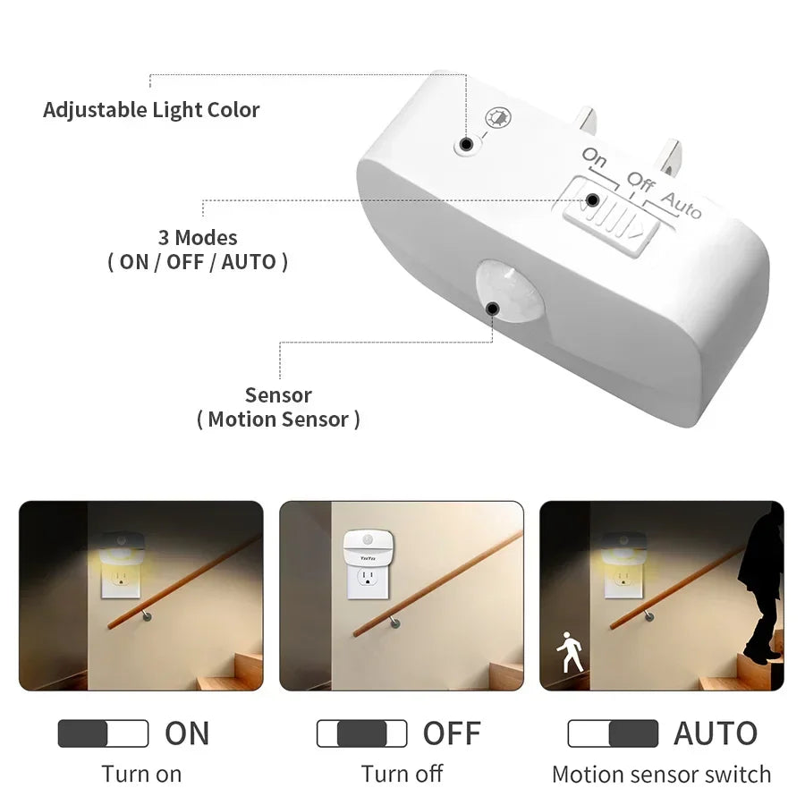 Motion Sensor LED Night Light for Bedrooms and Hallways - Smarsty