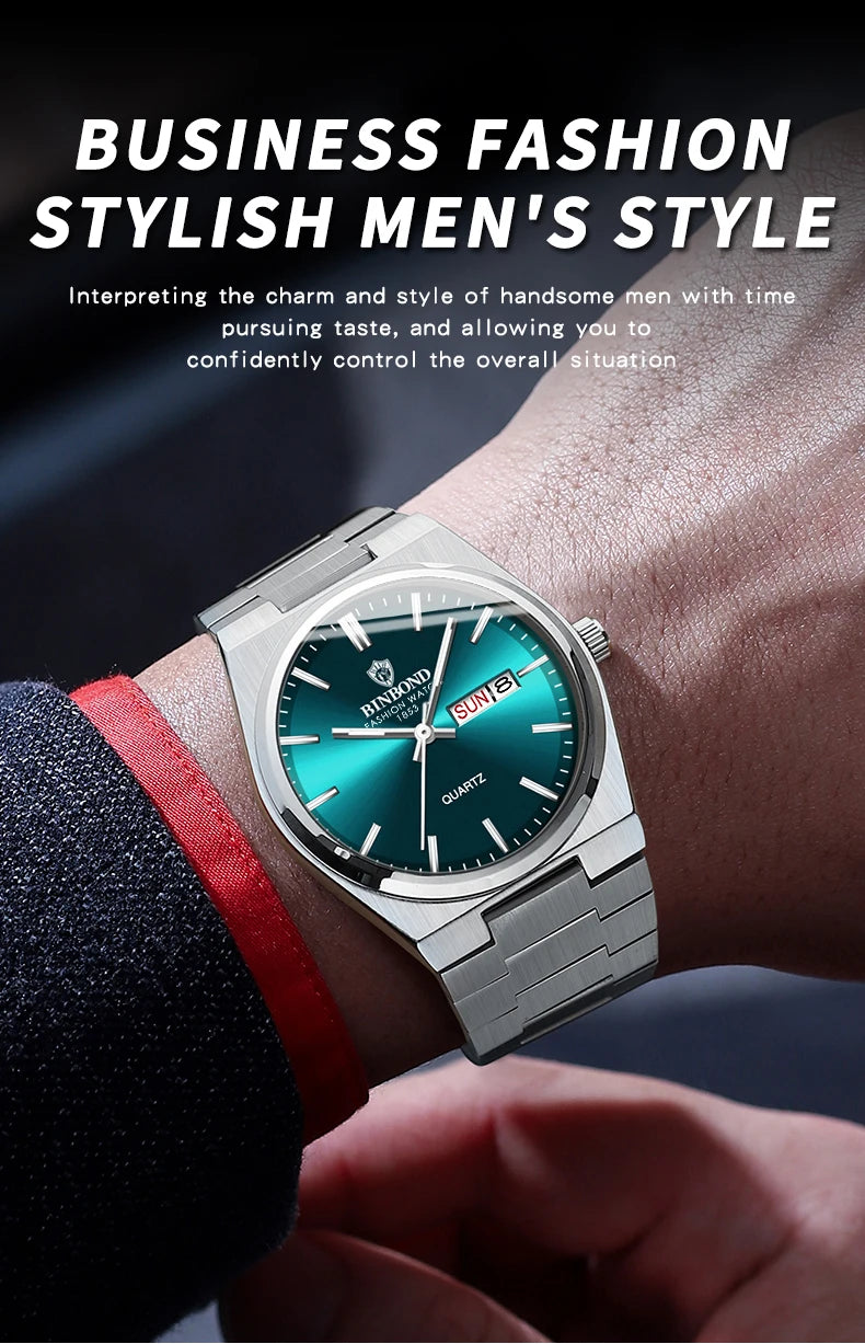 Luxury Waterproof Quartz Men's Watch with Luminous Features - Smarsty