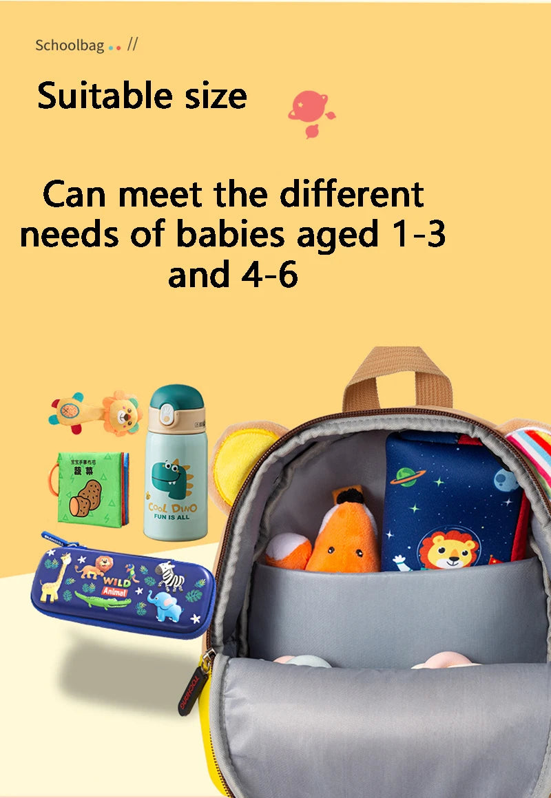 3D Biomimetic Animal Kids Backpack School Bag For Daily Use - Smarsty