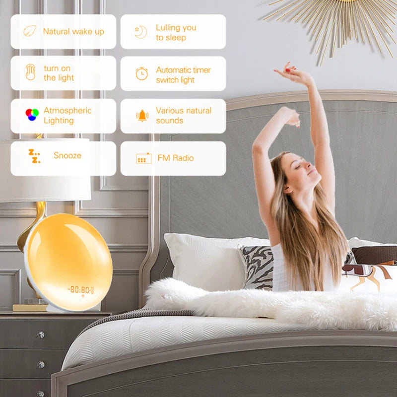 Wake Up Light Alarm Clock with Sunrise Simulation - Smarsty