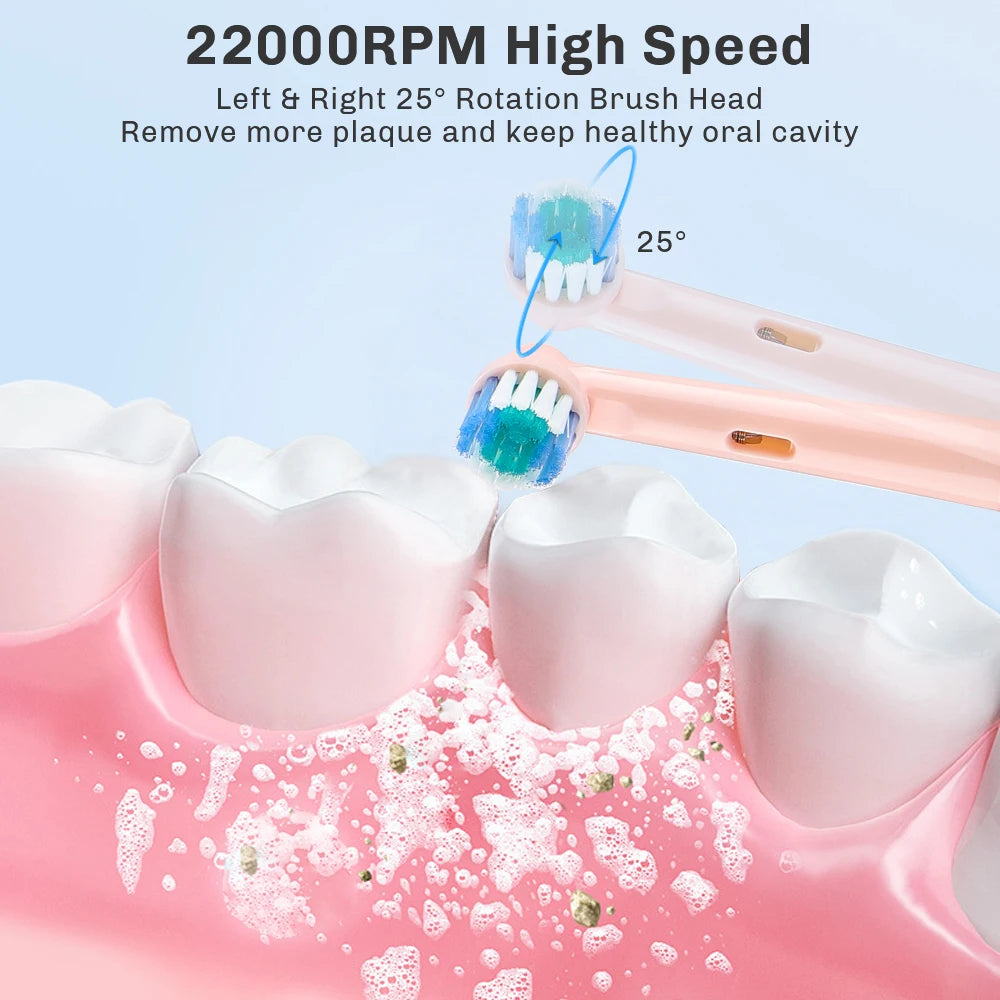 Smart Rotating Timing Electric Toothbrush, Rechargeable Rotary Toothbrush with 4 Heads, 5 Modes Setting Teeth Whitening Oral Car - Smarsty